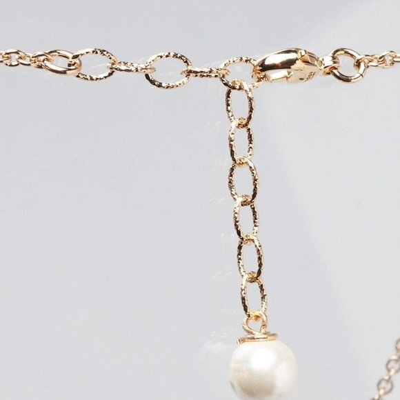 Gucci Crystal Embellished and Faux Pearl Logo Necklace - Picture 5 of 8